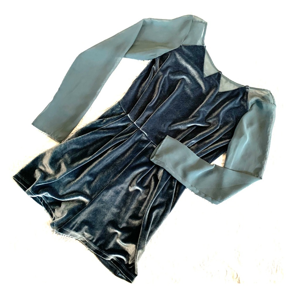 NEW TAGS, BCBG Velvet backless romper